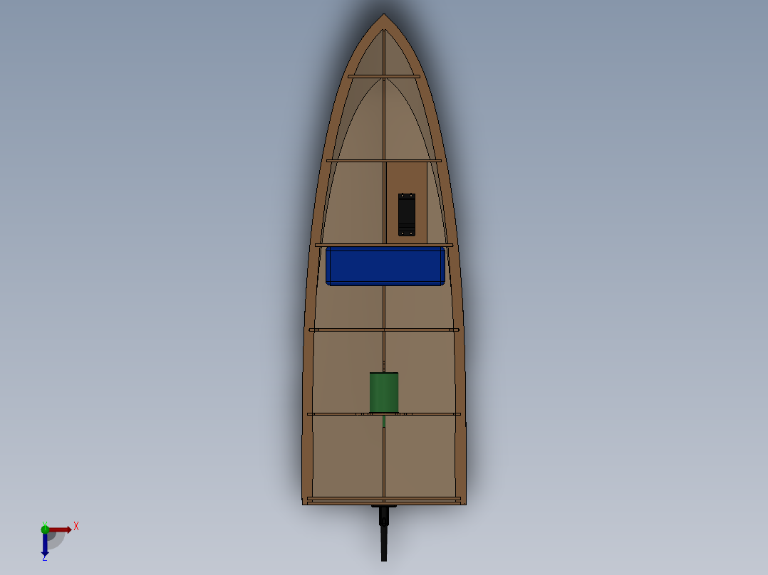 激光下料拼图小船SOLIDWORKS 2010, STL俯视图