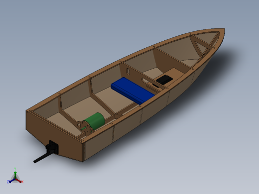 激光下料拼图小船SOLIDWORKS 2010, STL正等轴测缩略图