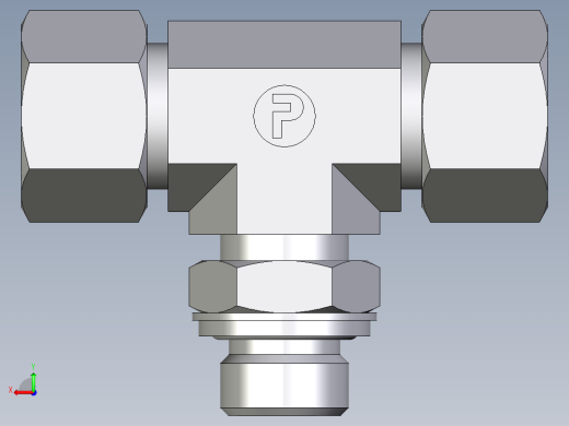卡套式工业通用硬管接头EO_Adjustable_locknut_branch_tee_TEE16ZSRCF后视缩略图