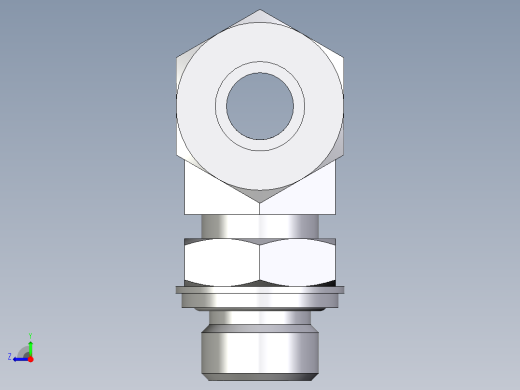 卡套式工业通用硬管接头EO_Adjustable_locknut_branch_tee_TEE16ZSRCF右视缩略图