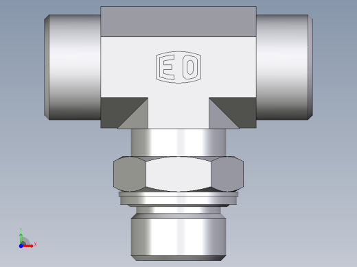 卡套式工业通用硬管接头EO_Adjustable_locknut_branch_tee_TEE20SMOMDCF前视缩略图