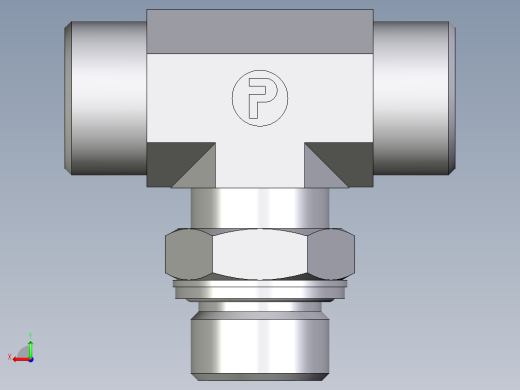 卡套式工业通用硬管接头EO_Adjustable_locknut_branch_tee_TEE20SMOMDCF后视缩略图