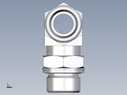 卡套式工业通用硬管接头EO_Adjustable_locknut_branch_tee_TEE20SMOMDCF左视缩略图