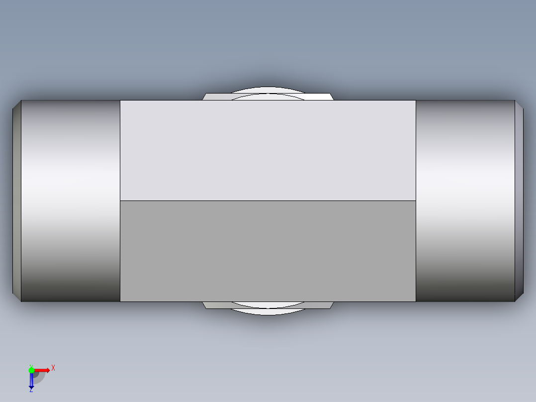 卡套式工业通用硬管接头EO_Adjustable_locknut_branch_tee_TEE20SMOMDCF俯视图