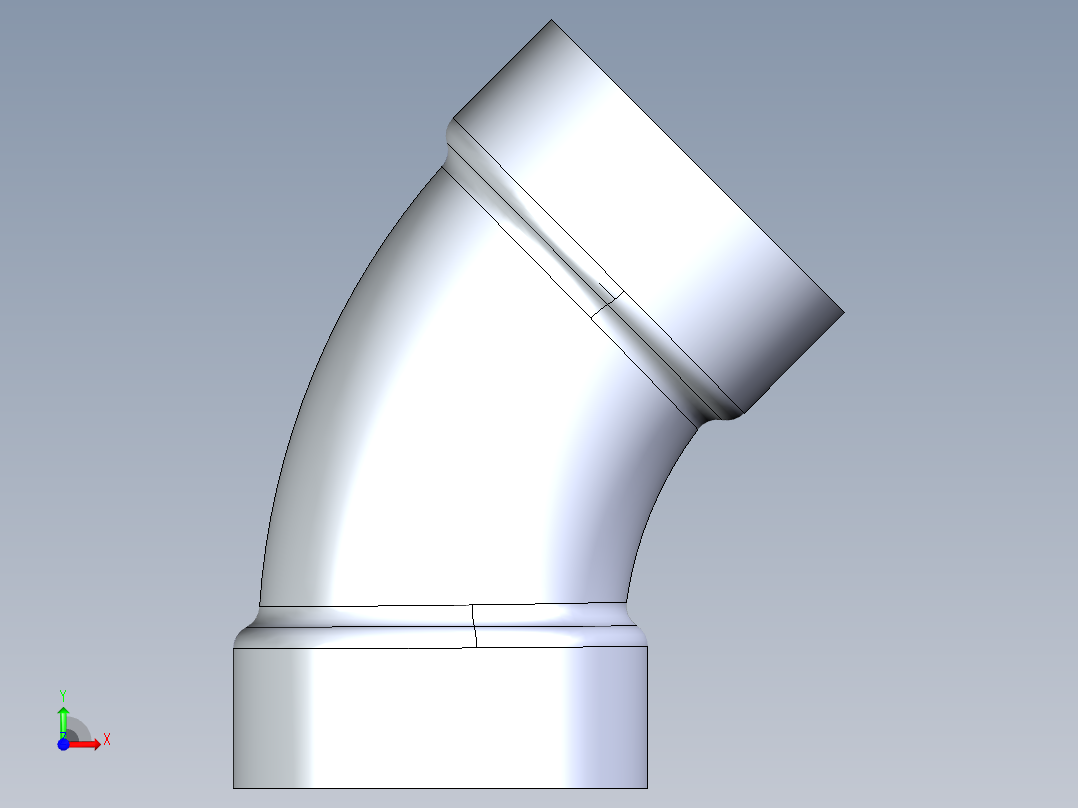 船舶管路系统S4_SeaDrainPLUS_1-8Bend-SxS_37E165002_2in Sea Drain Plus - 45 Bend - SxS前视图