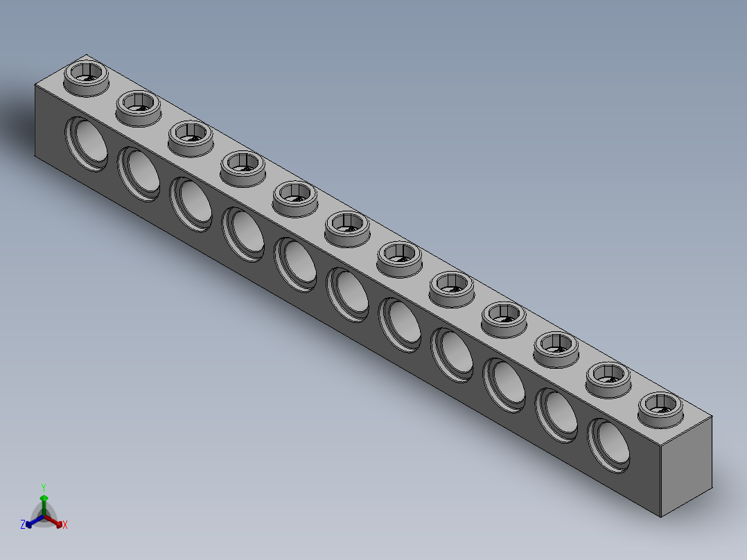 乐高机械组积木（横梁）-389501 White Technic Brick 1 x 12 with Holes