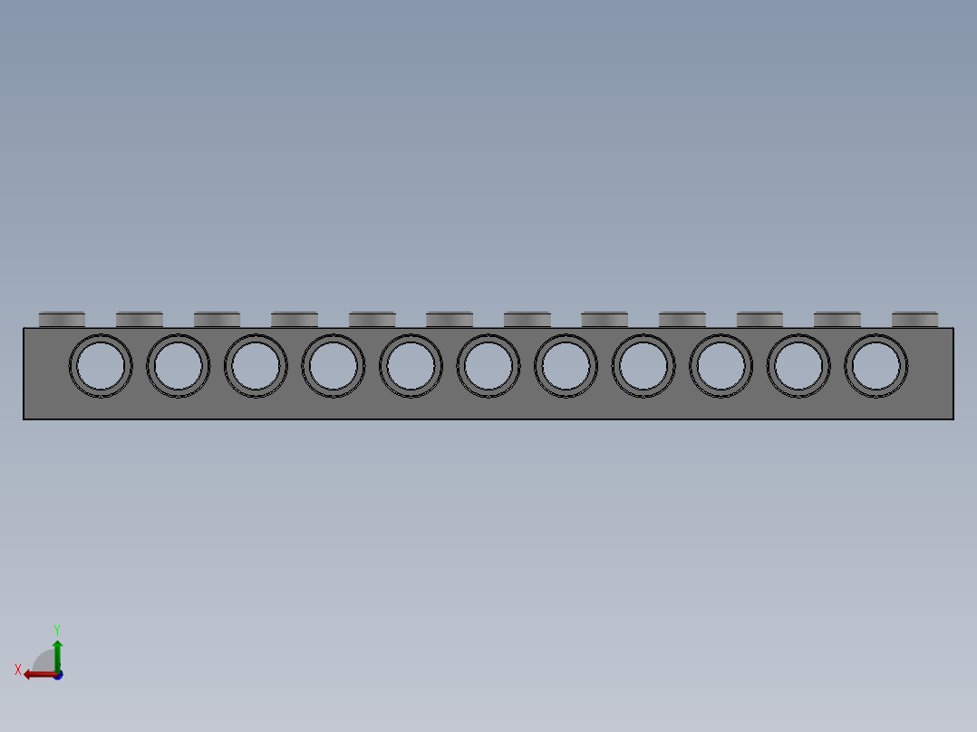 乐高机械组积木（横梁）-389501 White Technic Brick 1 x 12 with Holes后视图