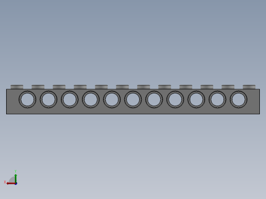 乐高机械组积木（横梁）-389501 White Technic Brick 1 x 12 with Holes后视缩略图