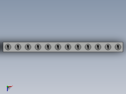 乐高机械组积木（横梁）-389501 White Technic Brick 1 x 12 with Holes俯视缩略图