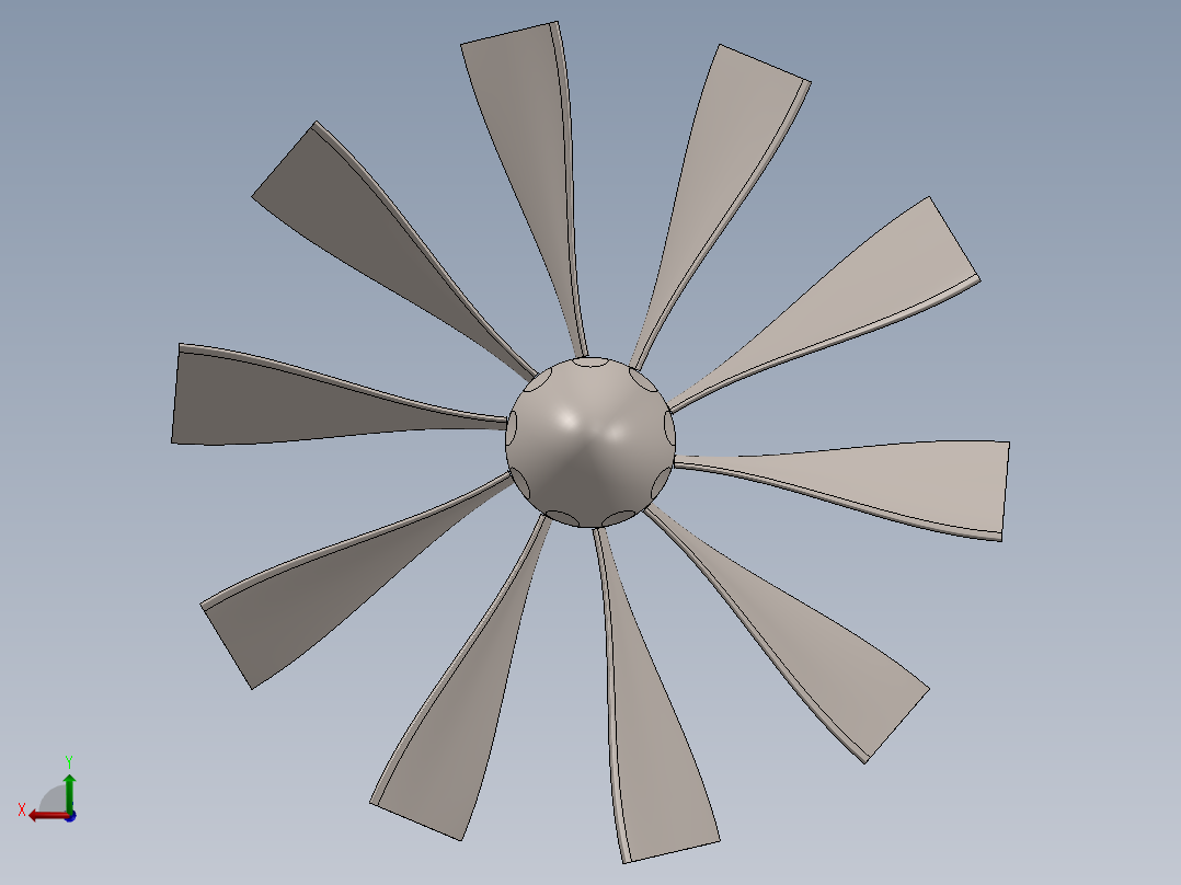 涡轮 叶片 涡扇 (30)后视图