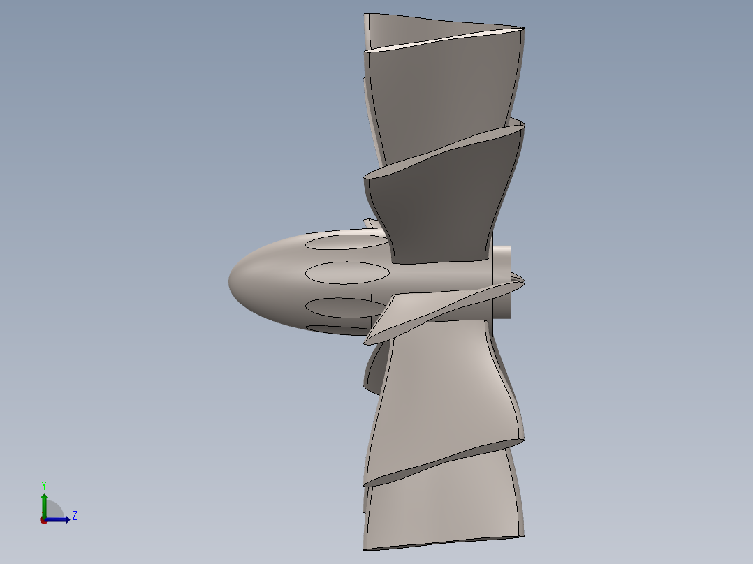 涡轮 叶片 涡扇 (30)左视图
