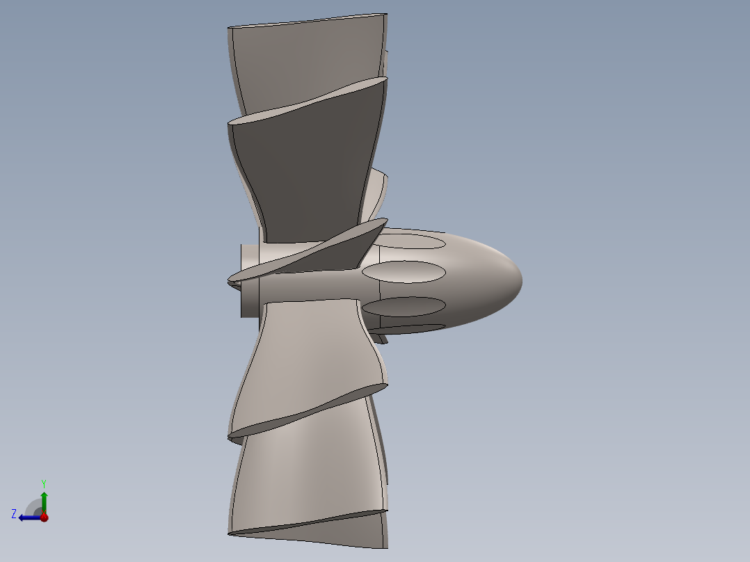 涡轮 叶片 涡扇 (30)右视图