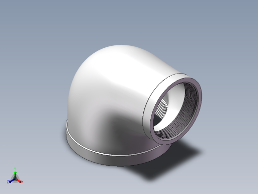 弯头-异径内丝 DN100-DN65正等轴测缩略图