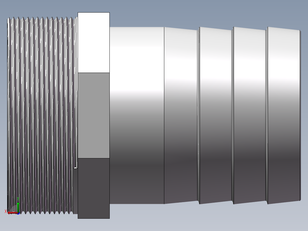 水管接头-有边 [DN80X78]后视图