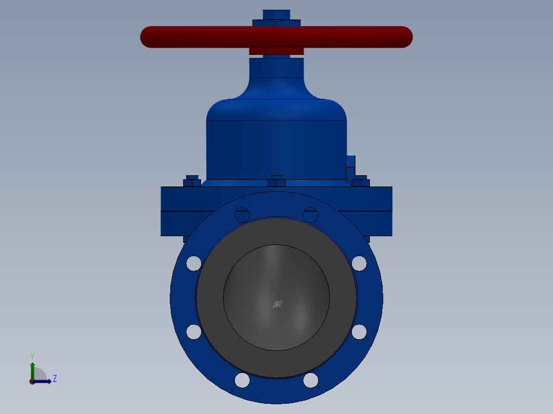 法兰隔膜阀-钢衬胶 DN25-DN200左视图