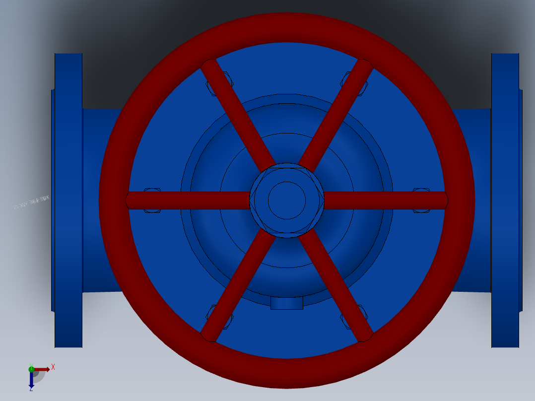 法兰隔膜阀-钢衬胶 DN25-DN200俯视图