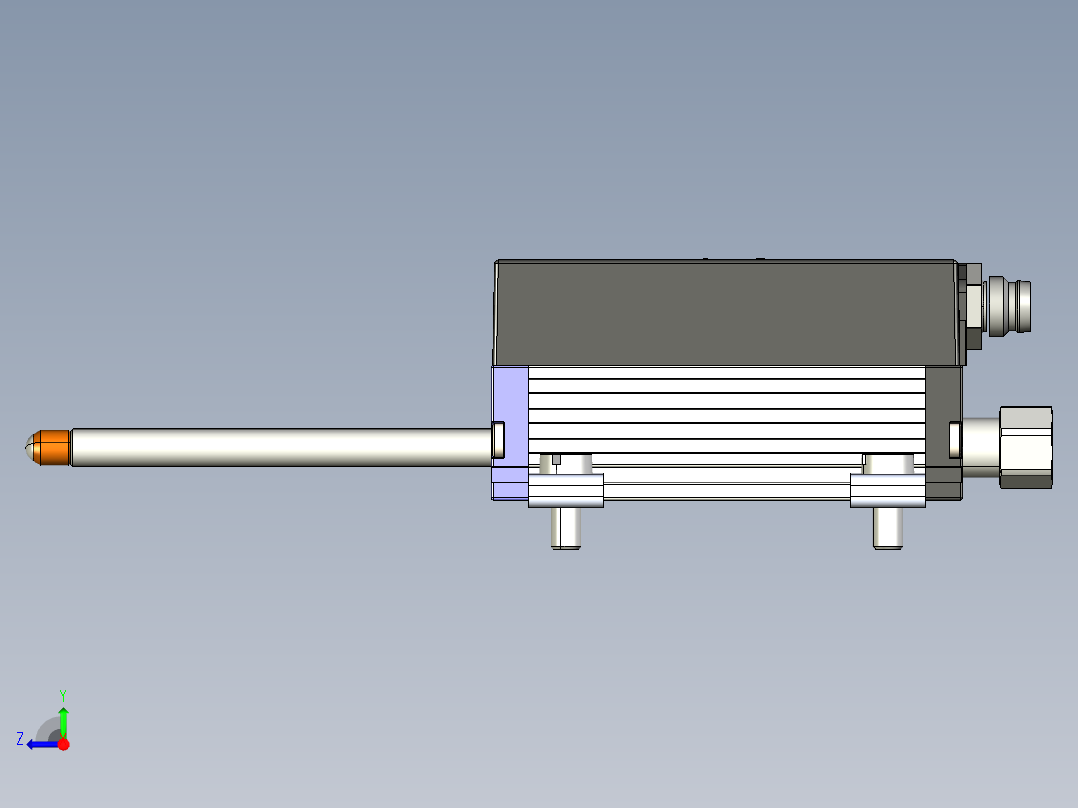 NOVOTECHNIK直线位移传感器LS1 系列传感器 带复位弹簧右视图