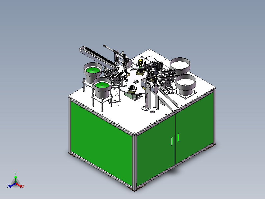 散热器装钉机、自动化小散热器组装机正等轴测图