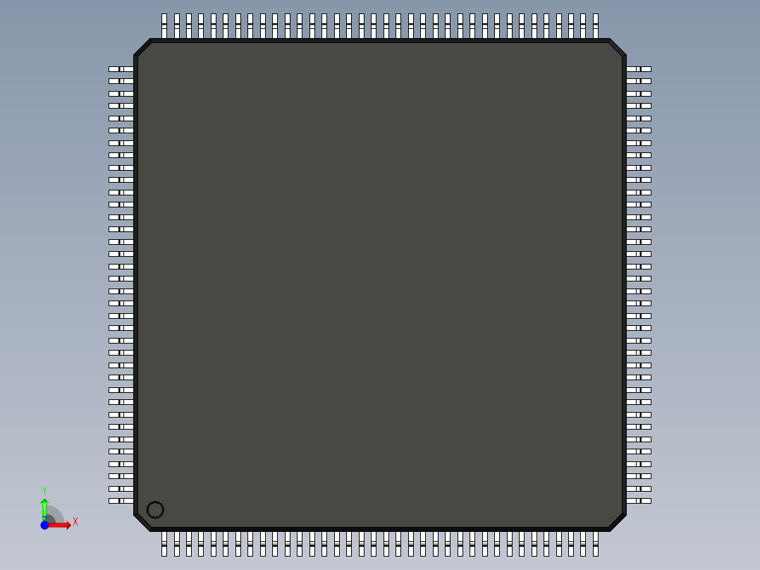 元器件3D封装LQFP144_FPT-144P-M0887前视图