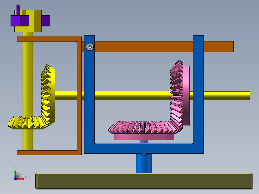 锥齿轮椭圆运动前视图