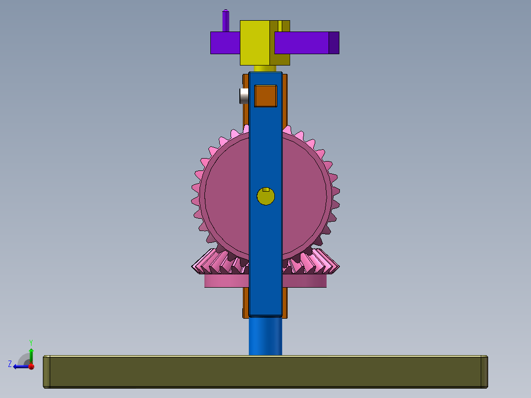 锥齿轮椭圆运动右视图