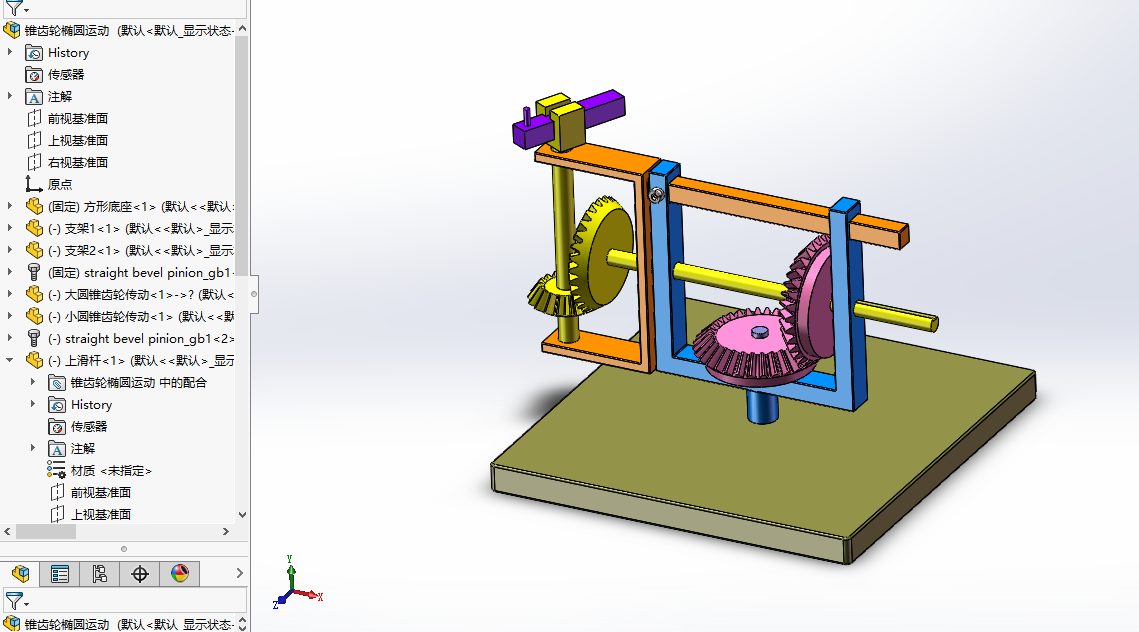 锥齿轮椭圆运动