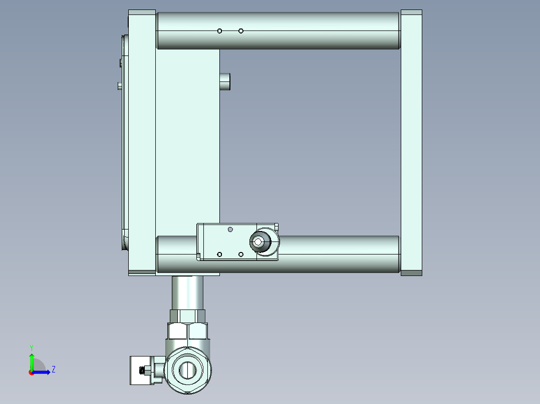 vaz90-c-CNC3笔记本CNC工装夹具三维模型左视图