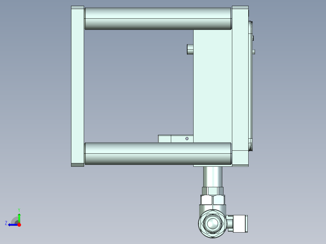 vaz90-c-CNC3笔记本CNC工装夹具三维模型右视图