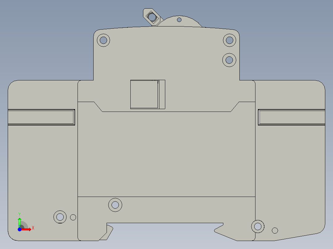 3A单P空气开关step前视图