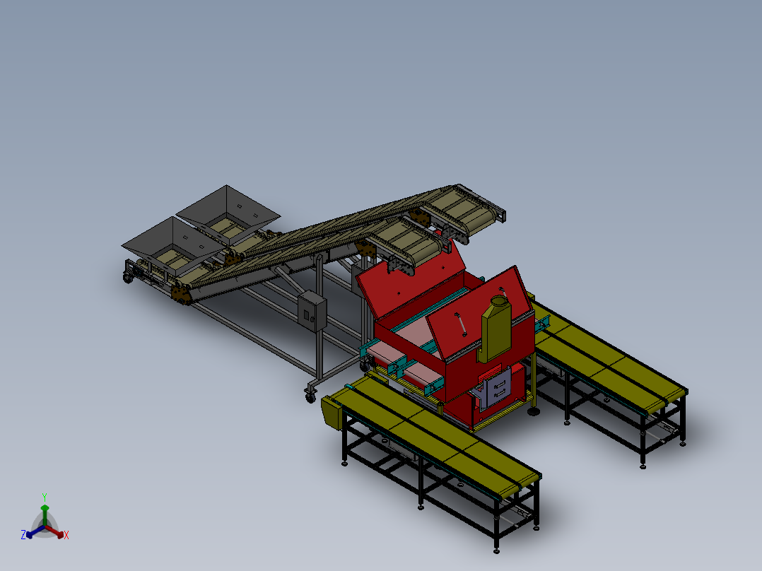 耐克皮衣自动整形平烫生产线sw17可编辑正等轴测图