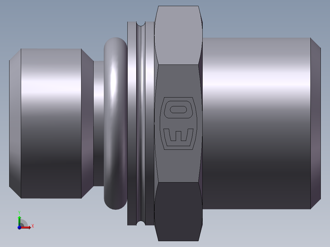公制螺纹O圈密封、1CH-16-14前视图