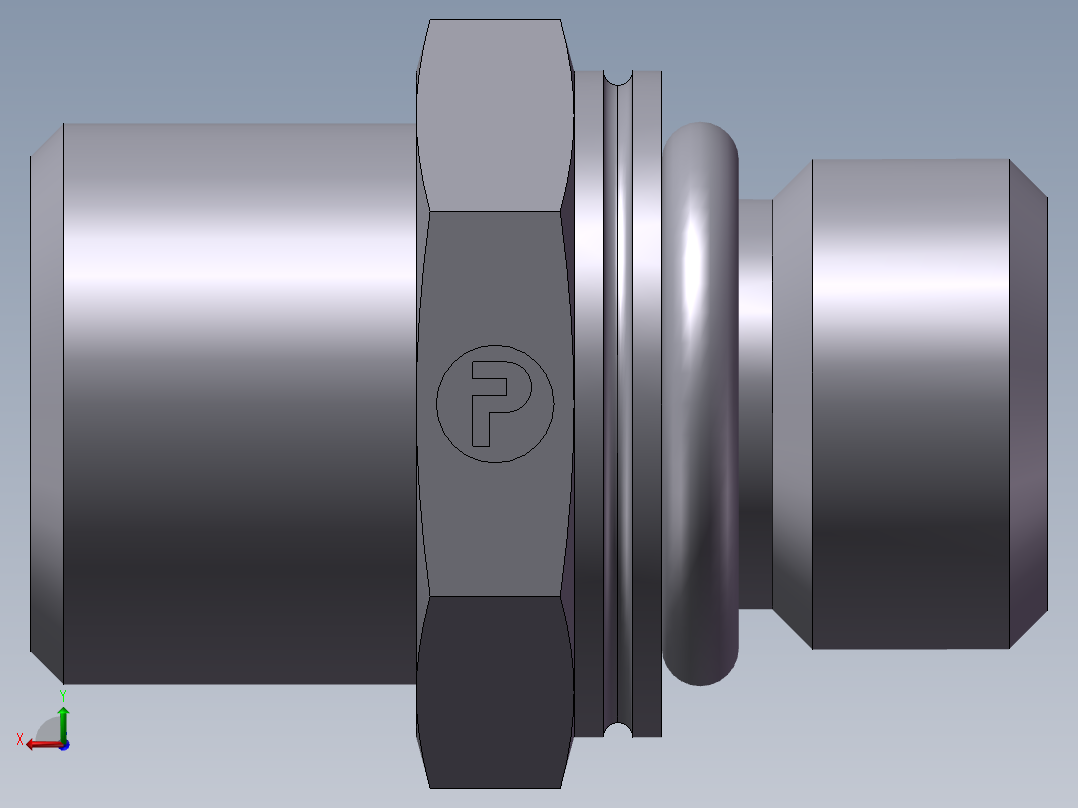公制螺纹O圈密封、1CH-16-14后视图