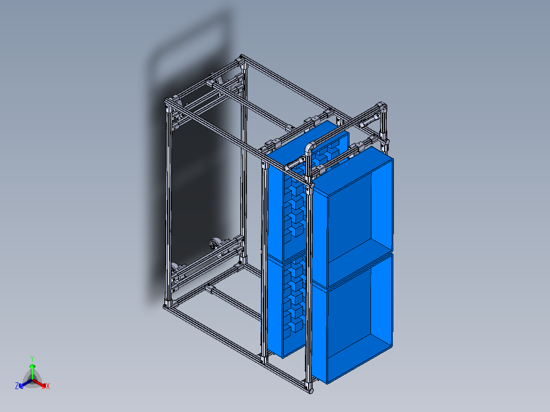 精益管料车正等轴测图