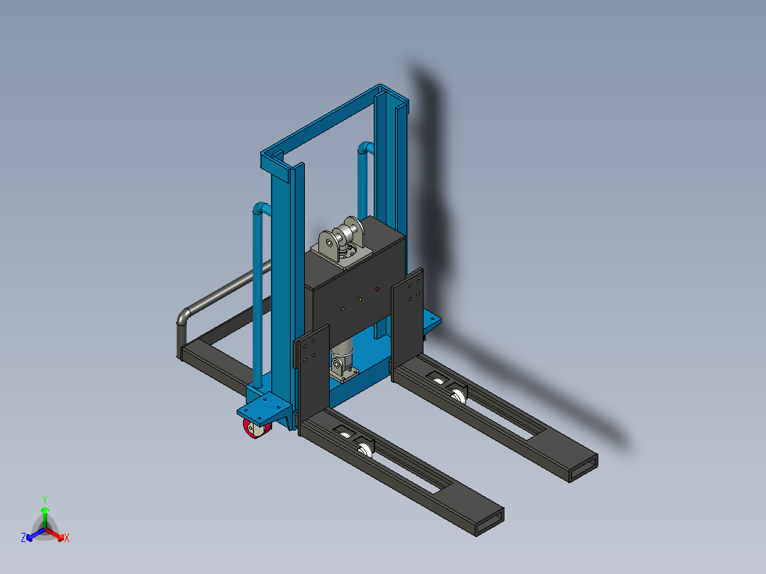 液压随车叉车正等轴测图