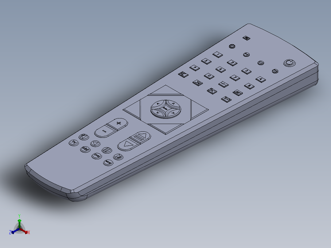 遥控器、遥控板(19)正等轴测图