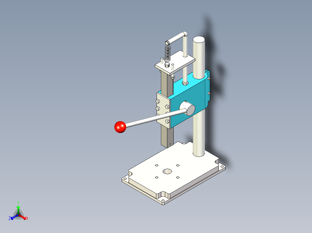 手板压力机正等轴测图
