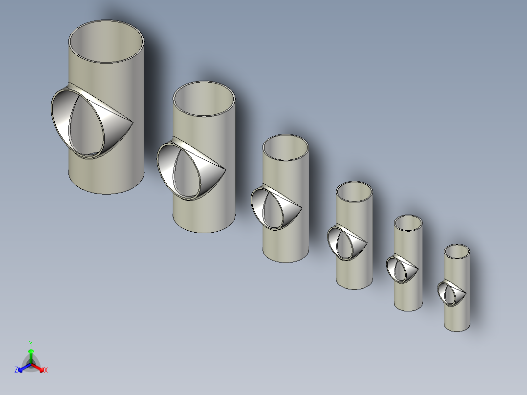 B3004499-短等径三通 - 短等径三通 DIN11852正等轴测图