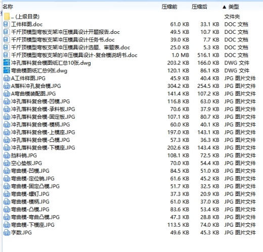 千斤顶模型Z形弯板支架的冲压模具设计-复合模含开题及19张CAD图缩略图