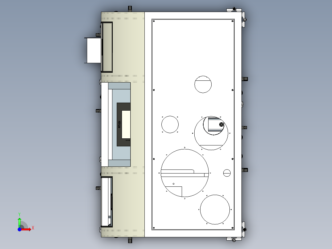 铜线分离机外壳前视图
