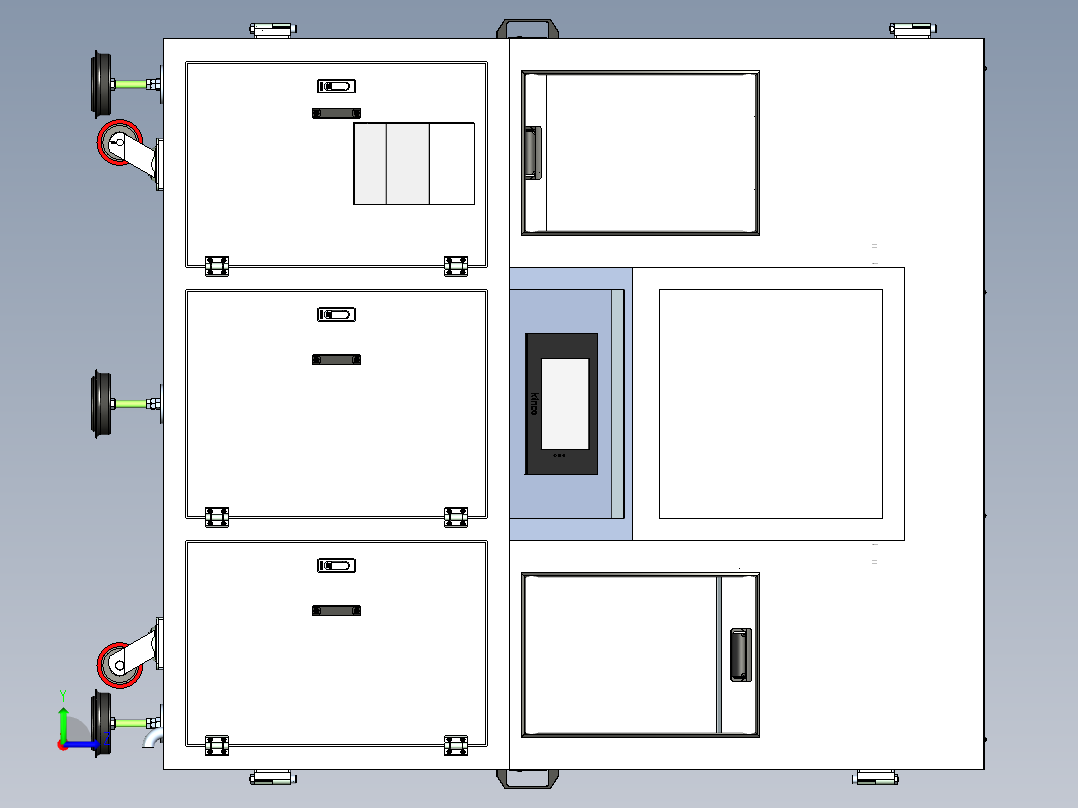 铜线分离机外壳左视图
