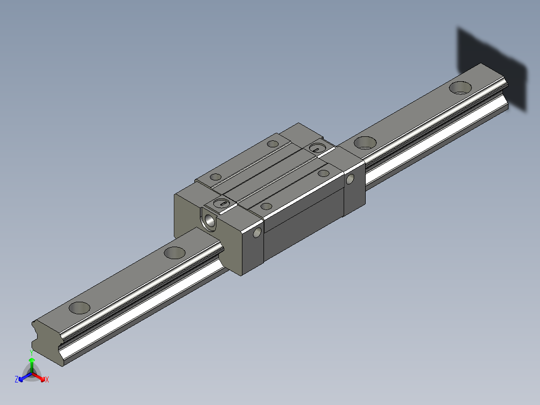 上银_直线导轨_HGH20CA1R280ZOC正等轴测图