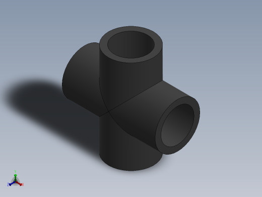 Cross DN15 PN10 U-PVC正等轴测缩略图