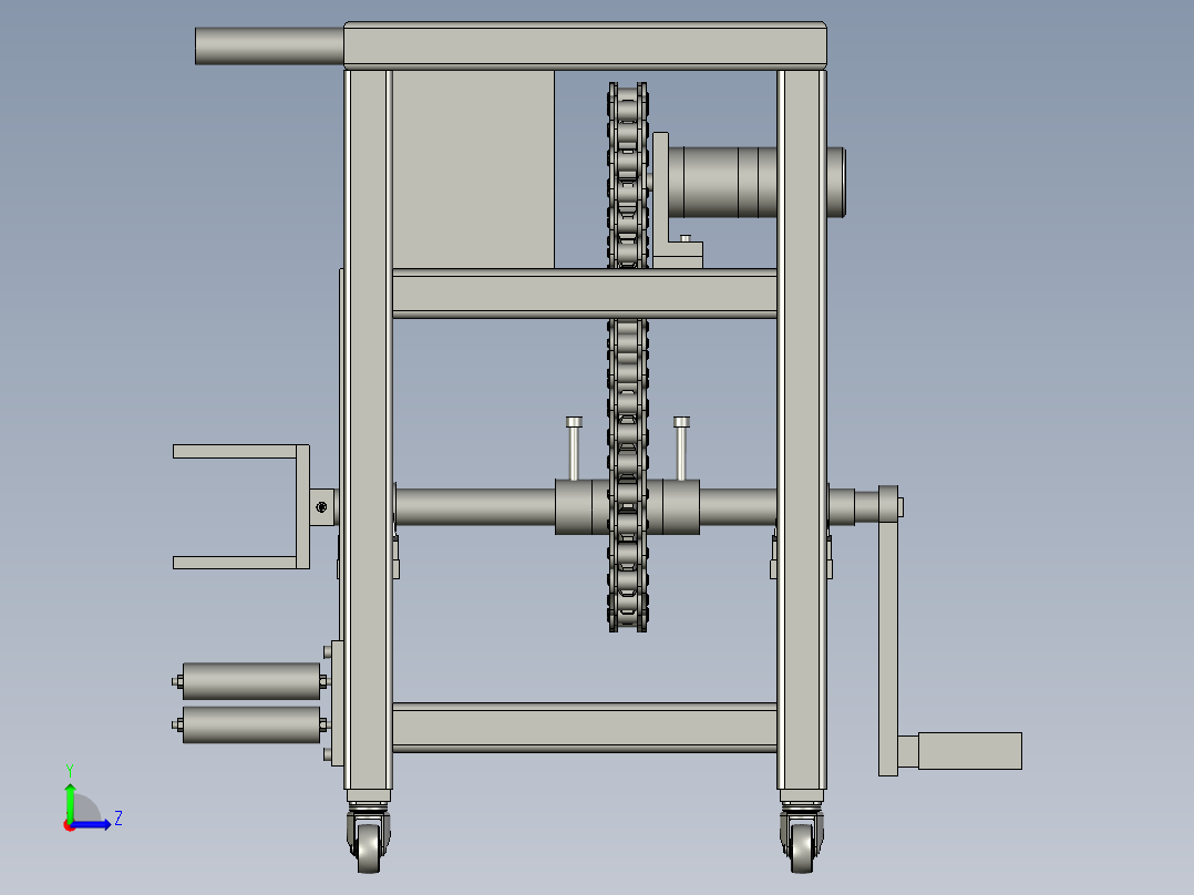 消防部队专用水带快速收整器左视图