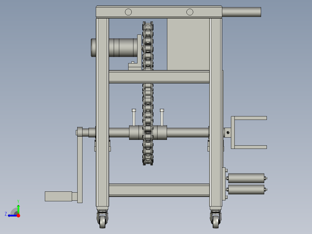 消防部队专用水带快速收整器右视图