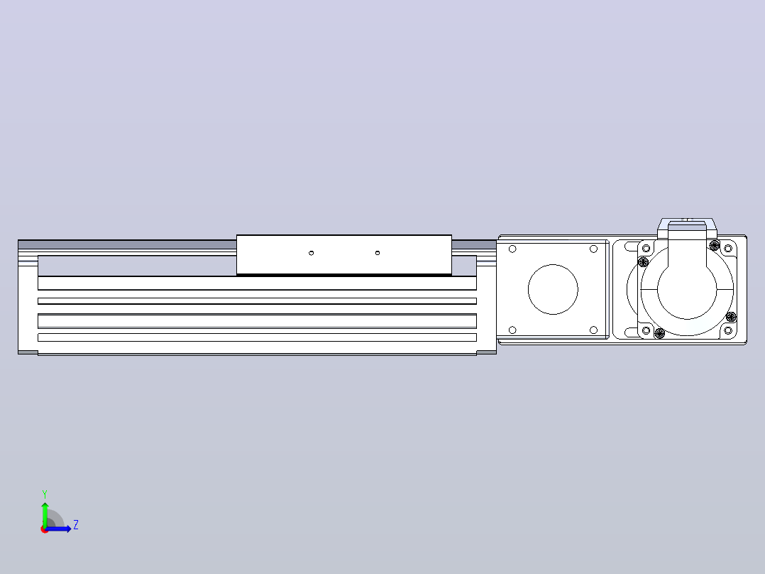 皮带直线轴半封闭可选导轨TPA-HNB-120D-110-L50-MR-C-P40-N3左视图