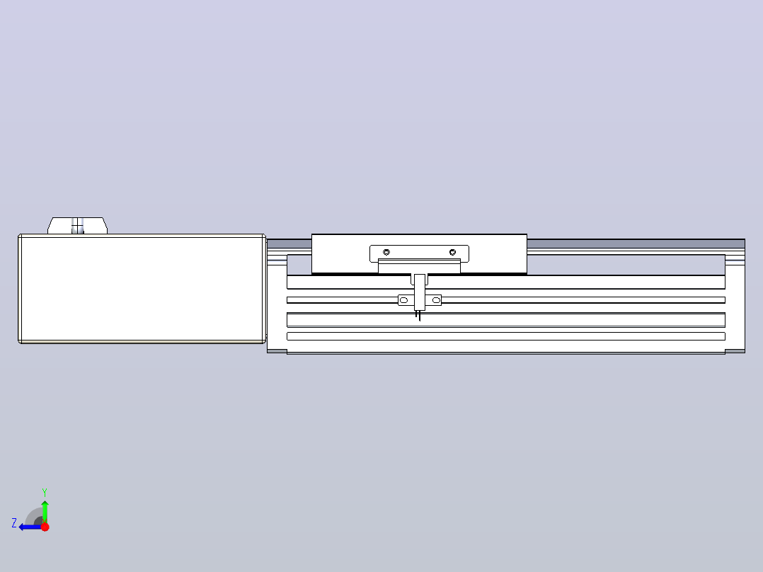 皮带直线轴半封闭可选导轨TPA-HNB-120D-110-L50-MR-C-P40-N3右视图