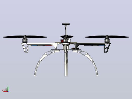 大疆DJI F450无人机框架3D图纸三维建模后视缩略图