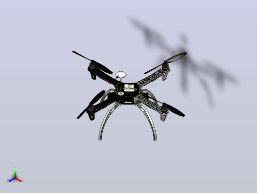 大疆DJI F450无人机框架3D图纸三维建模正等轴测缩略图