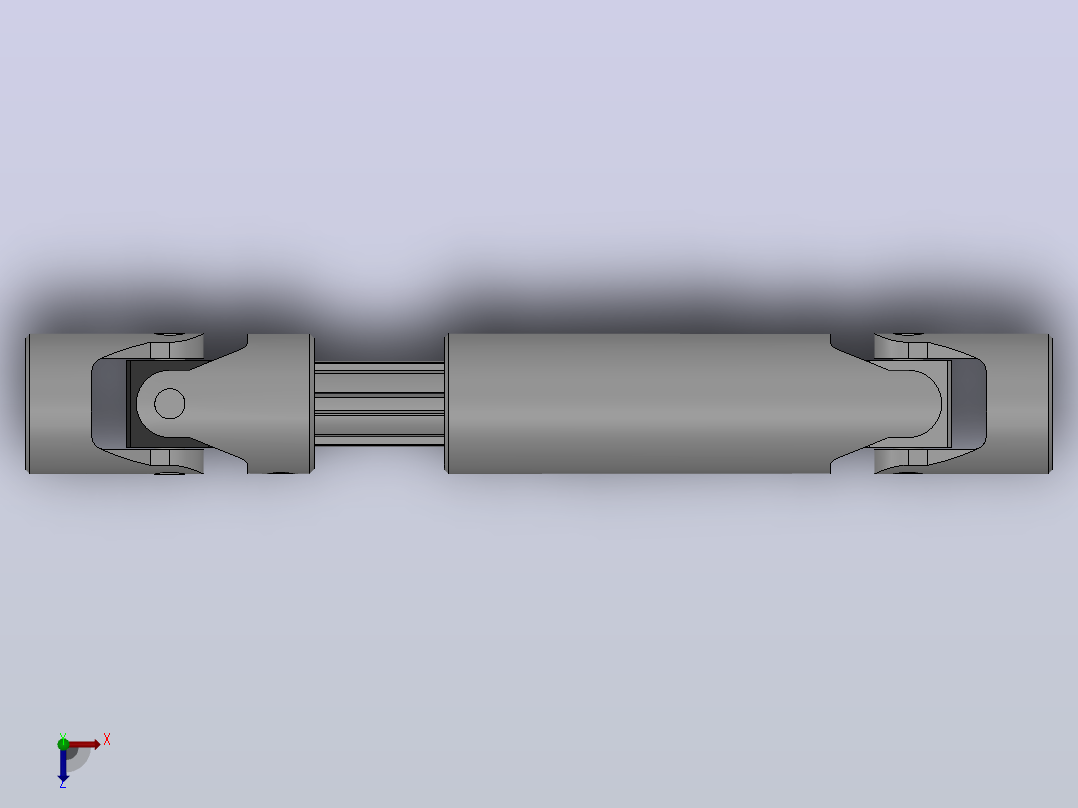 万向联轴器WSP2-PB-Y18-Y18-250／320WSP型可伸缩小型十字轴万向联轴器俯视图