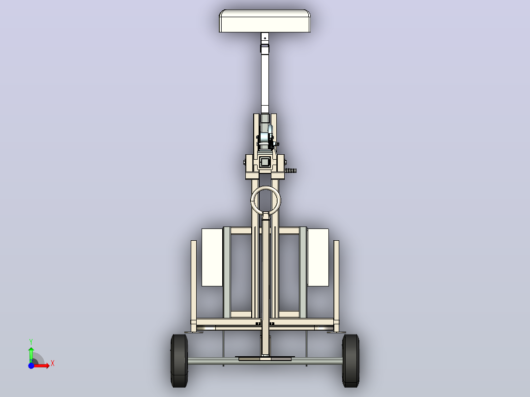 启动迷你天线塔-轮式手推车底座- 7'-12 '轻型桅杆式天线和放大器防爆前视图
